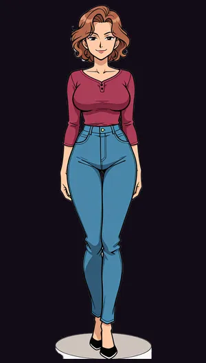 The same character rendered in Alsion's Tight Anime sprite style.